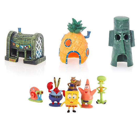 6pcs SpongeBob Aquarium Decoration Set